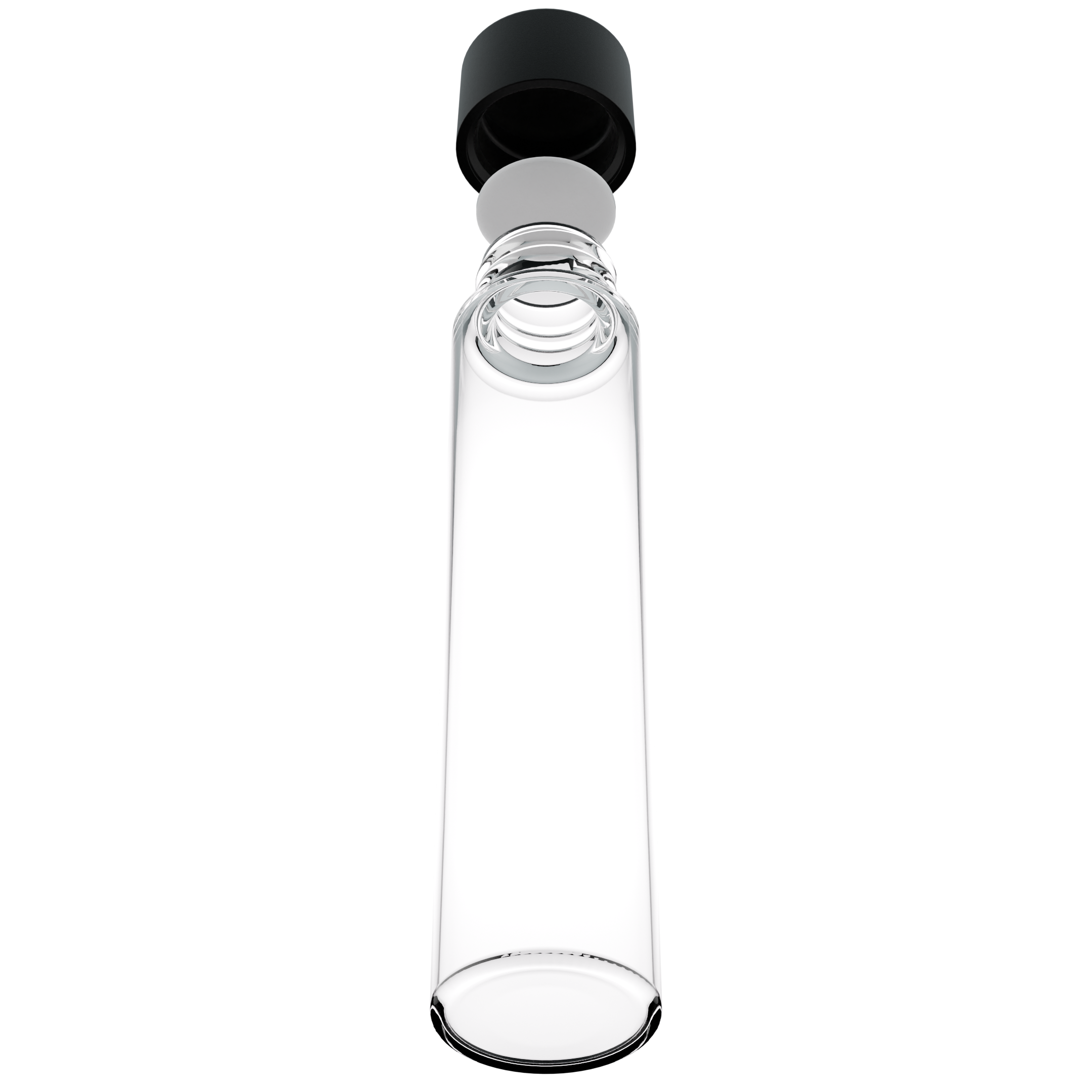 115mm Clear Glass Child Resistant Tubes - CR Smooth Black Cap - (456 qty.)