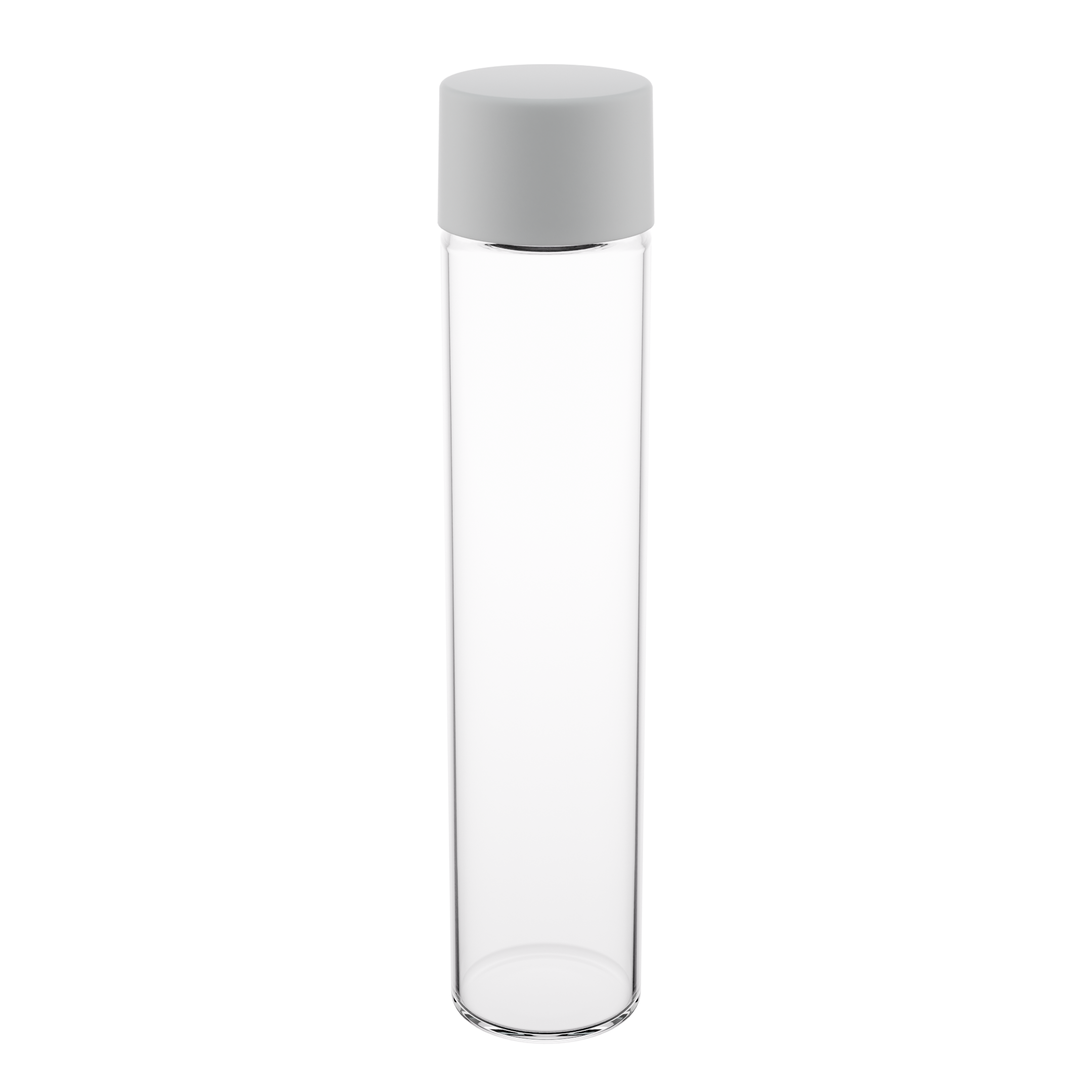 115mm Clear Glass Child Resistant Tubes - CR Smooth White Cap - (456 qty.)