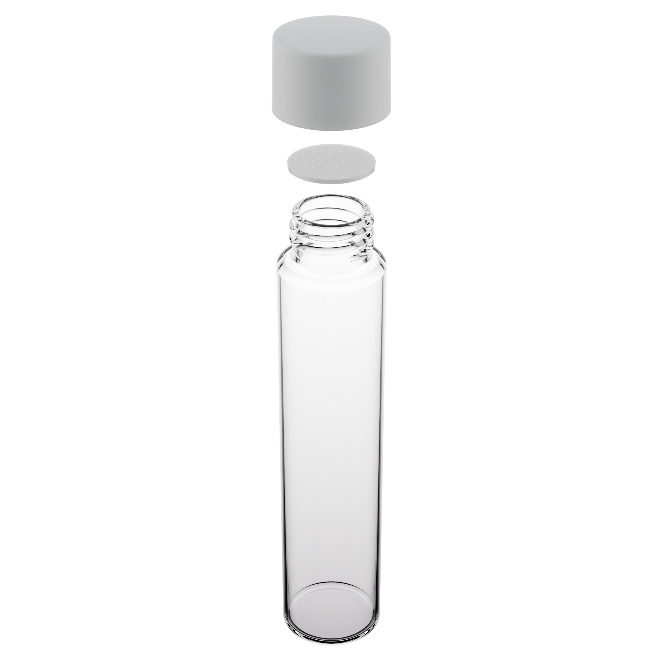 115mm Clear Glass Child Resistant Tubes - CR Smooth White Cap - (456 qty.)