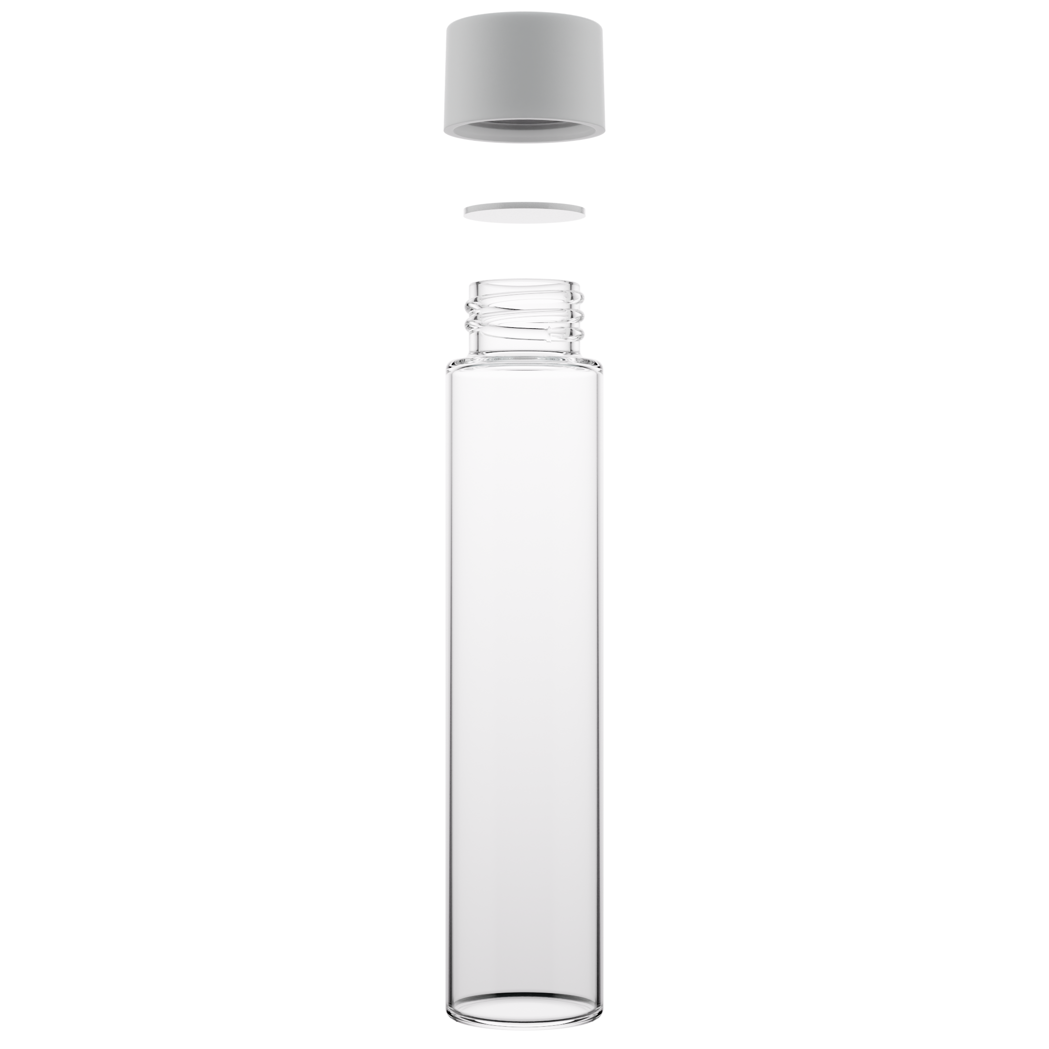 115mm Clear Glass Child Resistant Tubes - CR Smooth White Cap - (456 qty.)