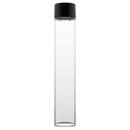 135mm Clear Glass Child Resistant Tubes - CR Smooth Black Cap (456 qty.)