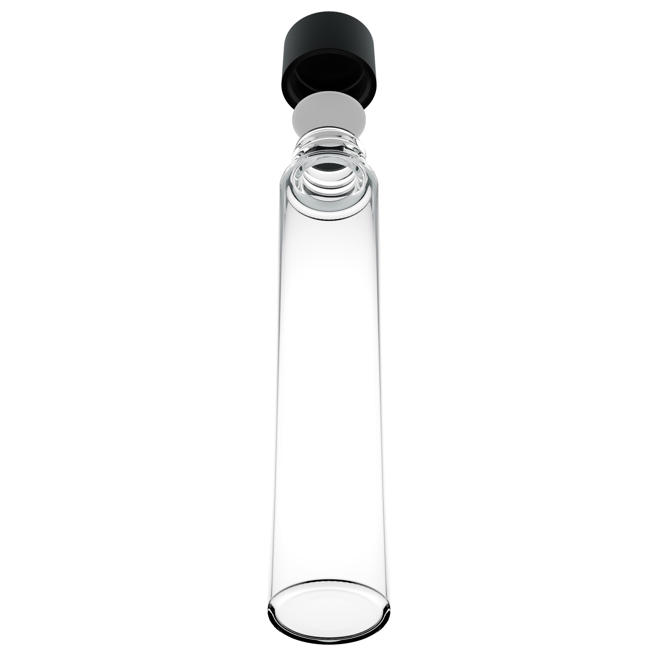 135mm Clear Glass Child Resistant Tubes - CR Smooth Black Cap (456 qty.) - Dragon Chewer