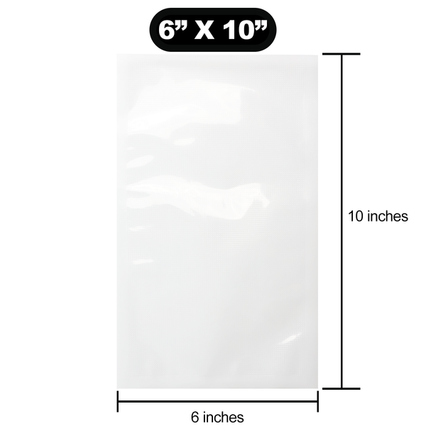 Premium Small Vacuum Heat Seal Clear Bags 6 x 10 (100 qty.)