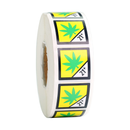 Washington Cannabis Universal Symbol THC 21+ Marijuana Symbol Labels - Black Border (1,000 qty.) - Dragon Chewer