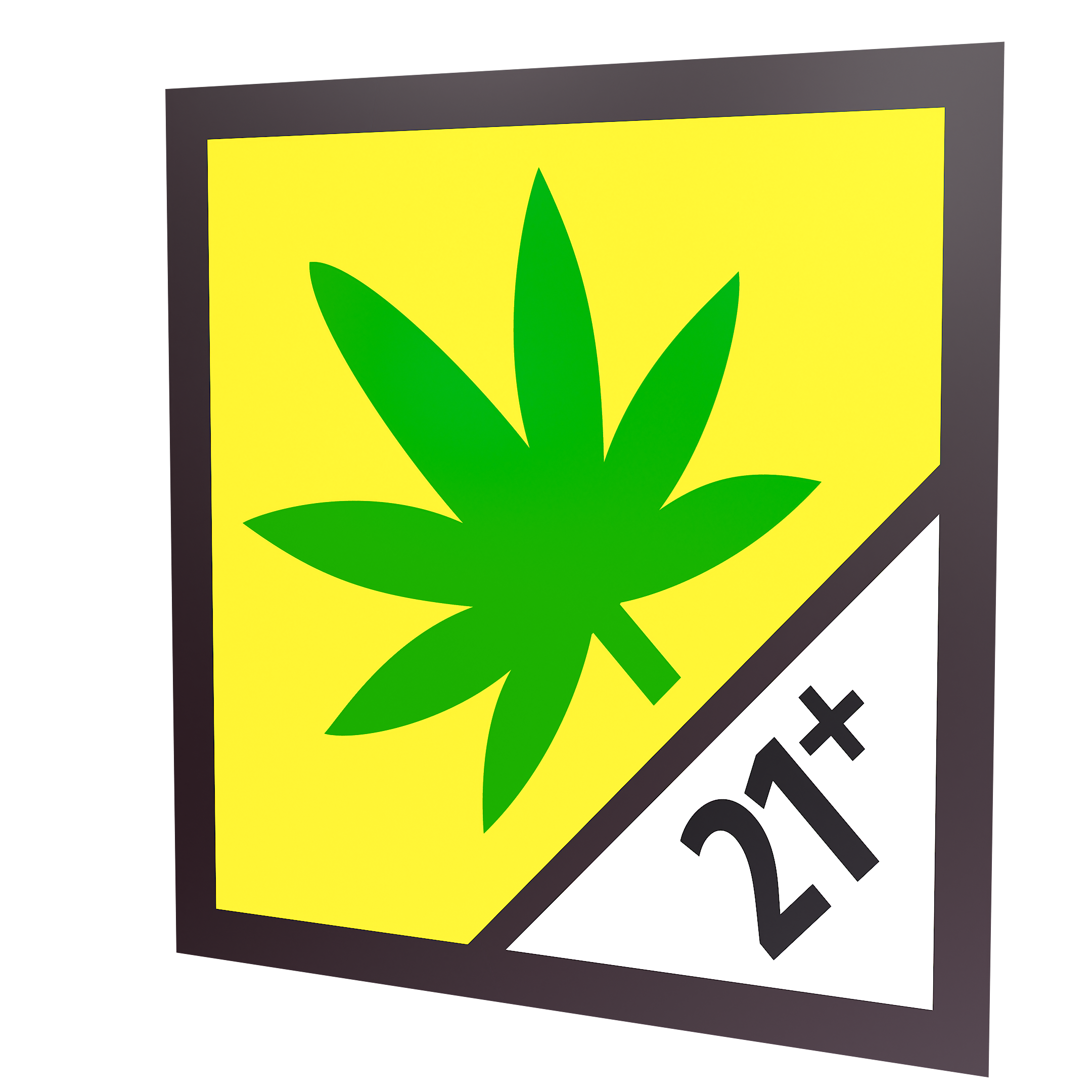 Washington Cannabis Universal Symbol THC 21+ Marijuana Symbol Labels - Black Border (1,000 qty.)