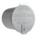 White 6 dram latch top pop top child resistant container bottle vial 8 4 dr wholesale packaging smell proof supplies dragon chewer template die diagram size bulk 1 gram 1g CR squeeze top airtight highlock HL nearby near me vial bottle sizes cap small