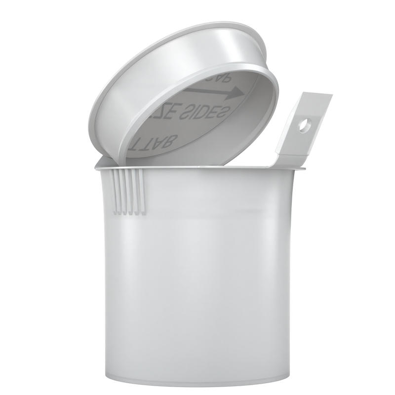White 6 dram latch top pop top child resistant container bottle vial 8 4 dr wholesale packaging smell proof supplies dragon chewer template die diagram size bulk 1 gram 1g CR squeeze top airtight highlock HL nearby near me vial bottle small