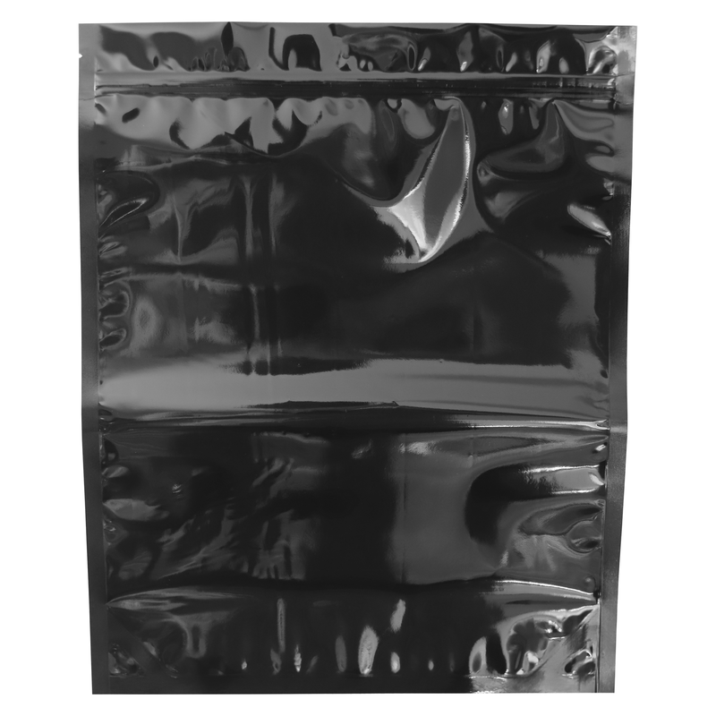 Gloss Black / Gloss Black 1/2 LB Grower Mylar Bags (10 qty.)