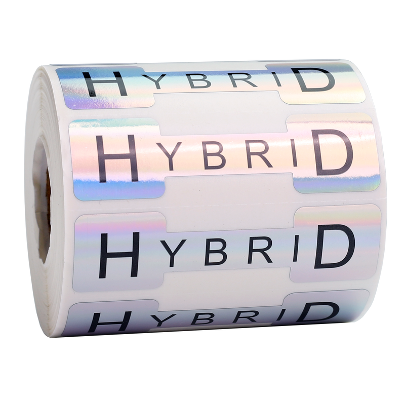 Holographic Silver Tamper Evident Universal Marijuana Strain Labels - Hybrid (1,000 qty.)