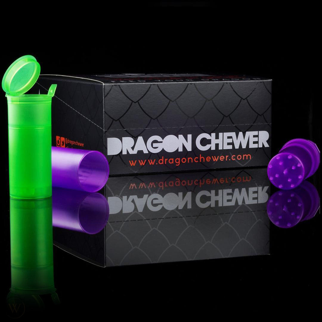 Translucent Purple ShredTainer - Premium Grinder w/Storage Container (20 qty.) Display Box - Dragon Chewer