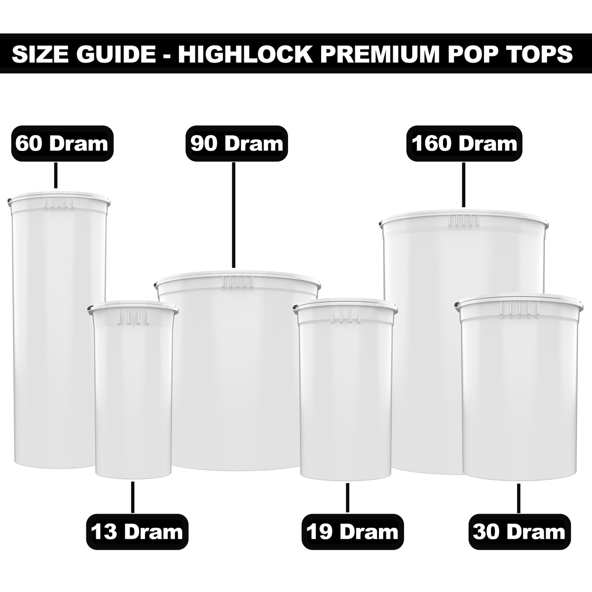 30 Dram Opaque White Child Resistant Pop Top Bottles (160 qty.)
