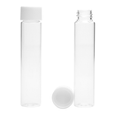 115mm Clear Glass Child Resistant Tubes - CR Smooth White Cap - (430 qty.) - Dragon Chewer