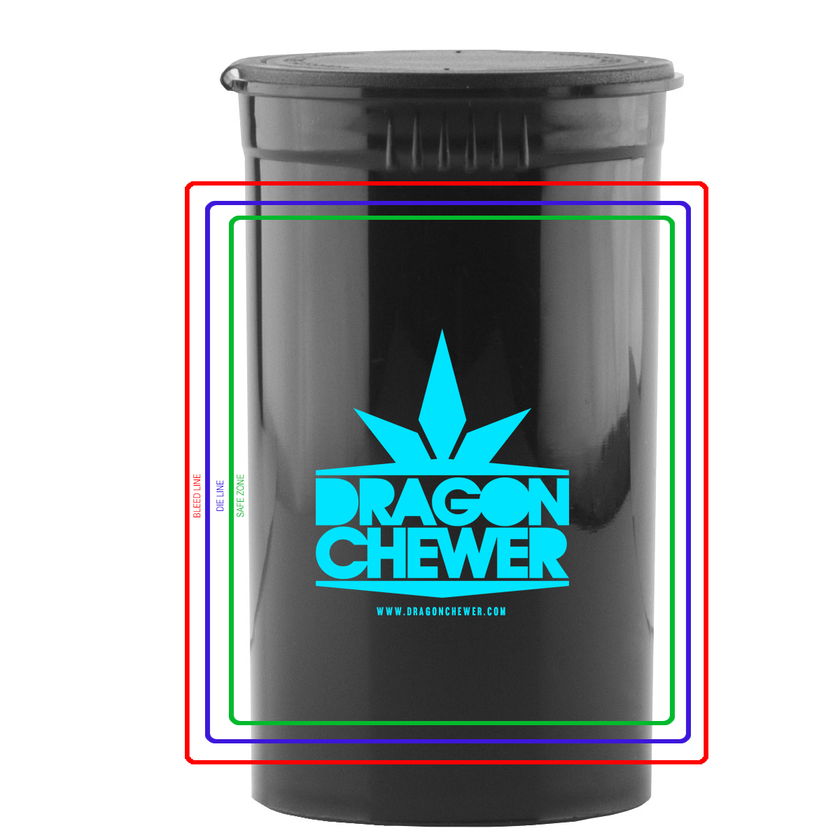 19 Dram Pop Top CR Container Premium Custom Labels (2,500 qty.) - USA MADE - Dragon Chewer