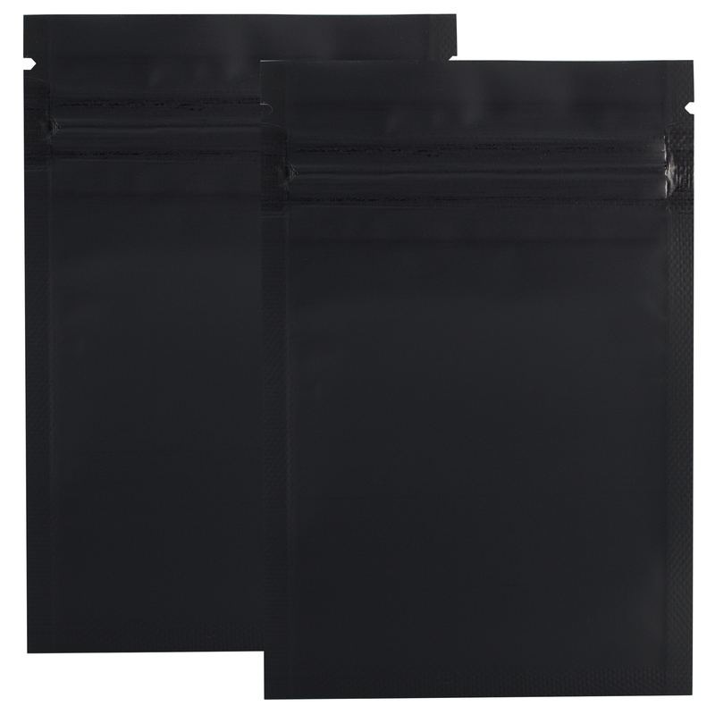 1 Gram Matte Black & Matte Black Mylar Bags - (50 qty.)