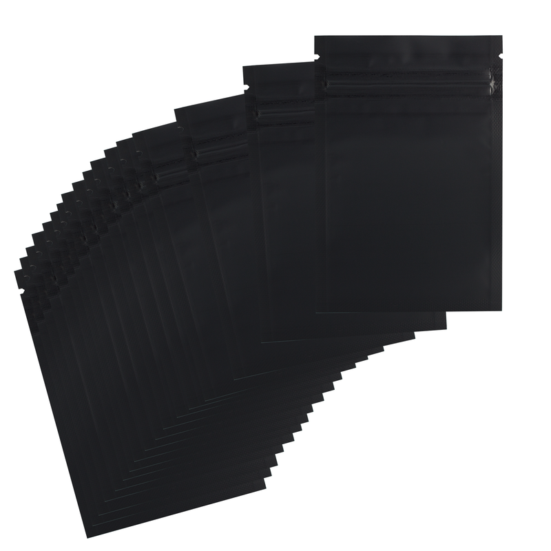 1 Gram Matte Black Child-Resistant Mylar Bags (1000 Qty) Wholesale