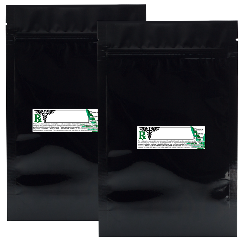 28 Gram 6 X 9 Black – Wholesale 420 smell proof zipper mylar bags with custom printed labels – bulk packaging supplies. 100 foil dispensary storage bags & Rx stickers. 4 MIL – The best mylar bags – lowest prices. 
