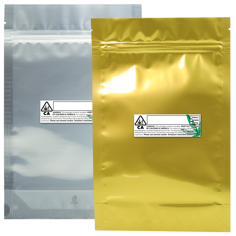 28 Gram 6 X 9 Gold – Wholesale 420 smell proof zipper mylar bags with custom printed labels – bulk packaging supplies. 100 foil dispensary storage bags & Rx stickers. 4 MIL – The best mylar bags – lowest prices. 