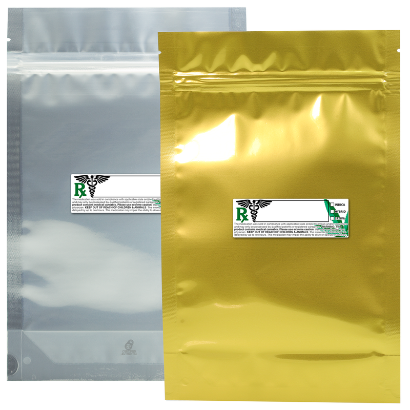 Gold Dragon Chewer 28g ounce smell proof foil mylar bags by the Caviar Locker with custom designer rx strain labels. Thick wholesale bulk dispensary custom child resistant packaging 420 long term storage barrier bags with thc stickers. 