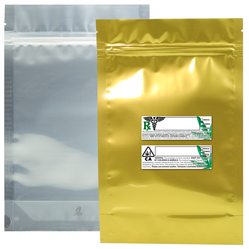 28 Gram 6 X 9 Gold – Wholesale 420 smell proof zipper mylar bags with custom printed labels – bulk packaging supplies. 100 foil dispensary storage bags & Rx stickers. 4 MIL – The best mylar bags – lowest prices. 