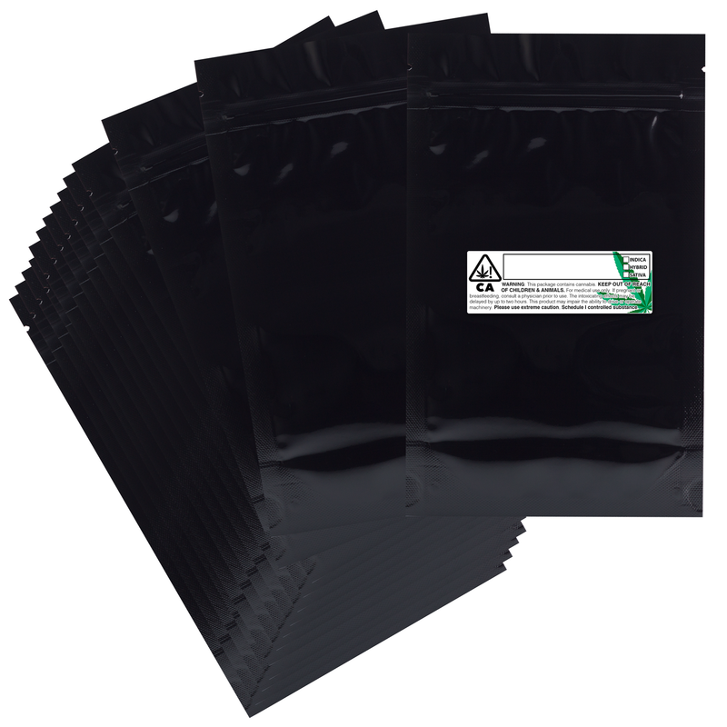 Black Dragon Chewer 14g half ounce smell proof foil mylar bags by the Caviar Locker with custom designer rx strain labels. Thick wholesale bulk dispensary custom child resistant packaging 420 long term storage barrier bags with thc stickers. 