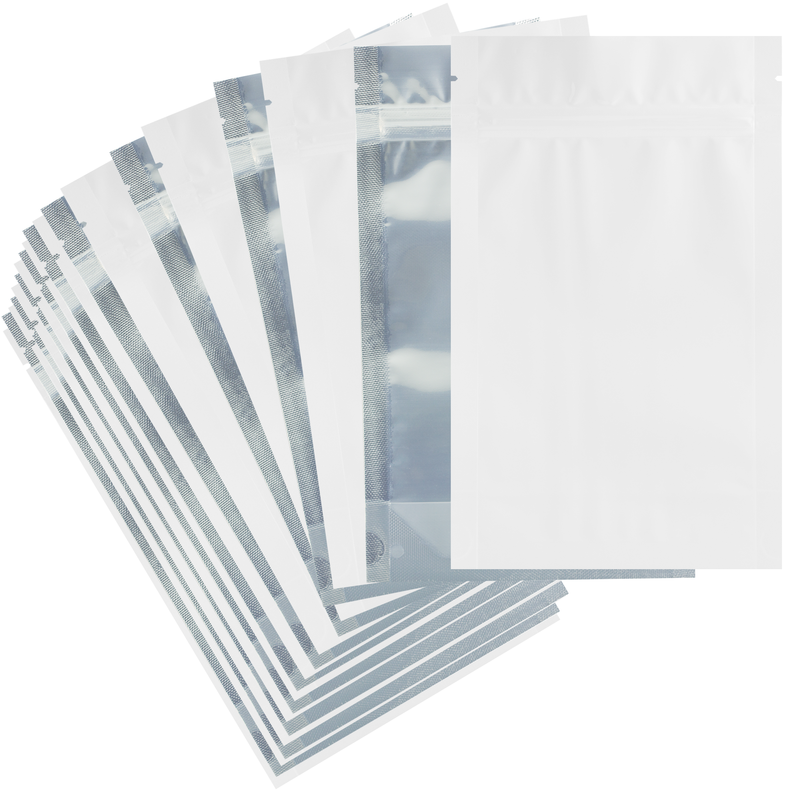 1/2 Ounce Gloss White & Clear Mylar Bags - (1000 qty.)