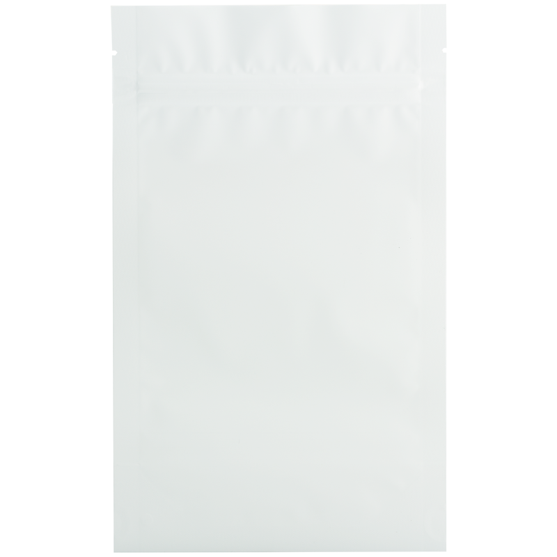 1/2 Ounce Matte White & Clear Mylar Bags - (50 qty.)