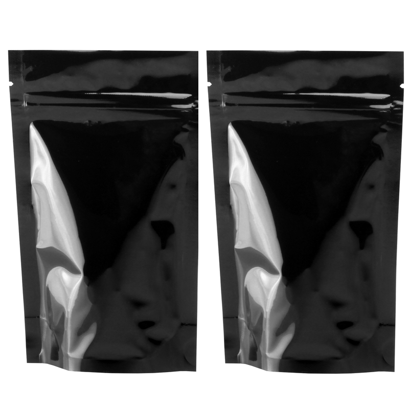 1/4 Ounce Gloss Black & Gloss Black Mylar Bags - (50 qty.)