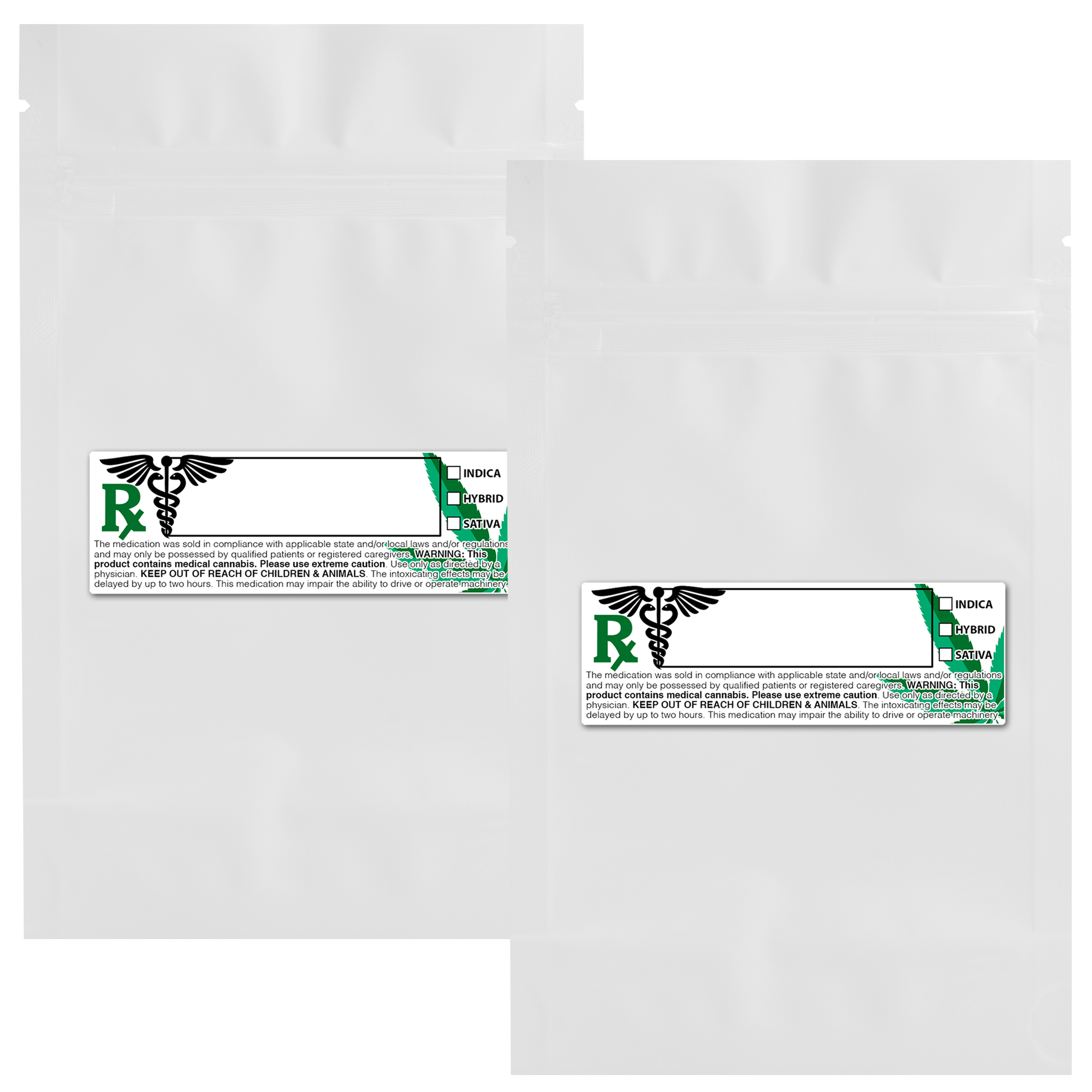 7 Gram 4 X 6 Gloss White – Wholesale 420 smell proof zipper mylar bags with custom printed labels – bulk packaging supplies. 100 foil dispensary storage bags & Rx stickers. 4 MIL – The best mylar bags – lowest prices. 