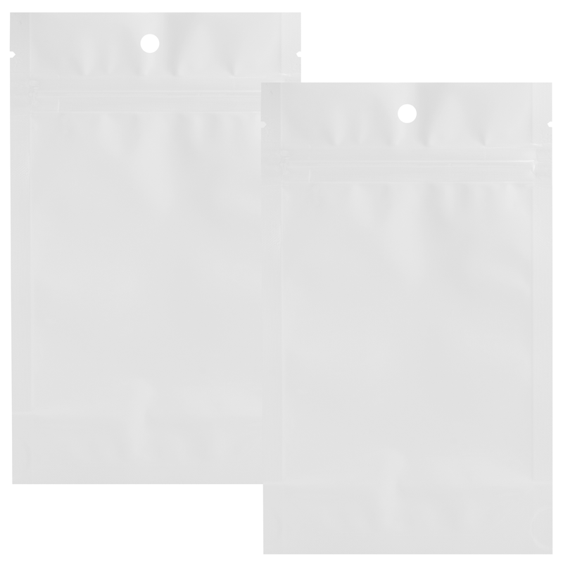 1/4 Ounce Gloss White & Gloss White Mylar Bags - Hang Hole (1000 qty.)