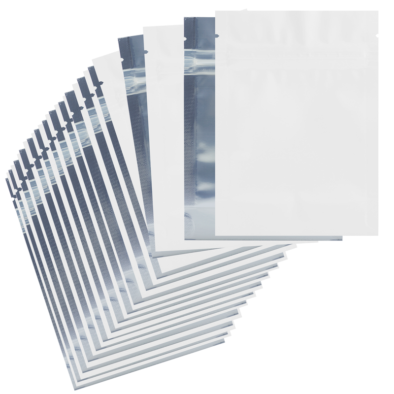 1/8 Ounce 3.5g Gloss White & Clear Mylar Bags - (1000 qty.)