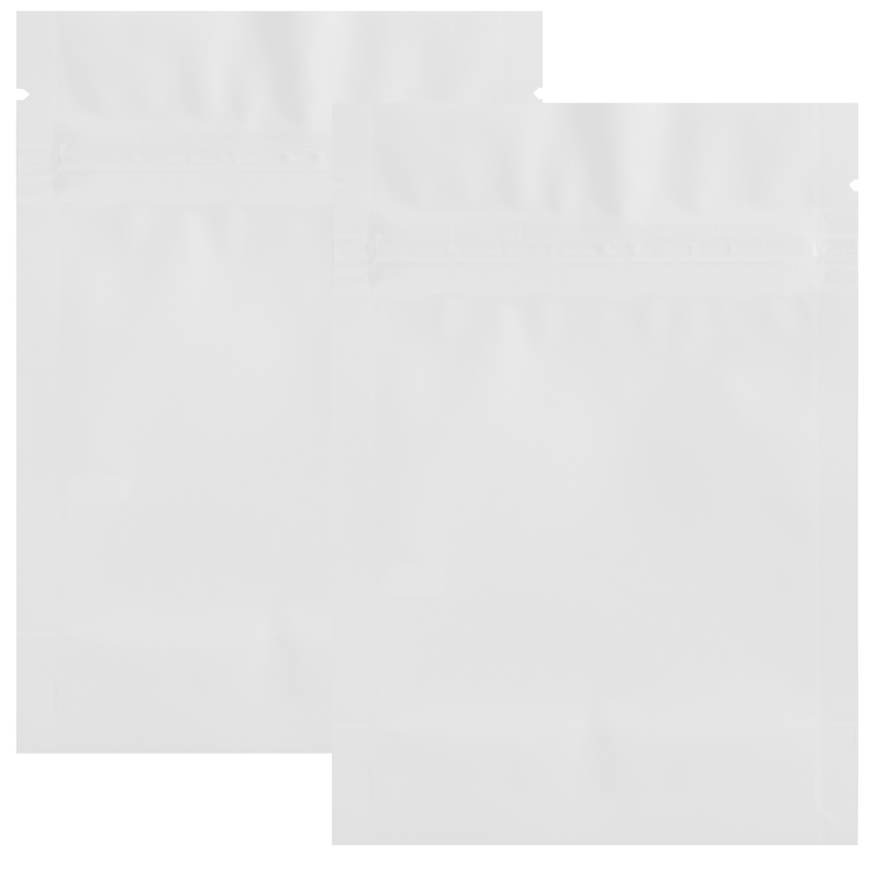 1/8 Ounce Gloss White & Gloss White Mylar Bags - (50 qty.)
