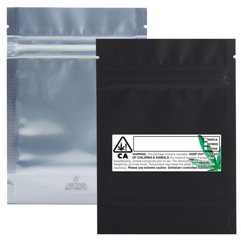 Bulk 1 Gram White/White - Smell Proof Resealable Zip Bags - Wholesale