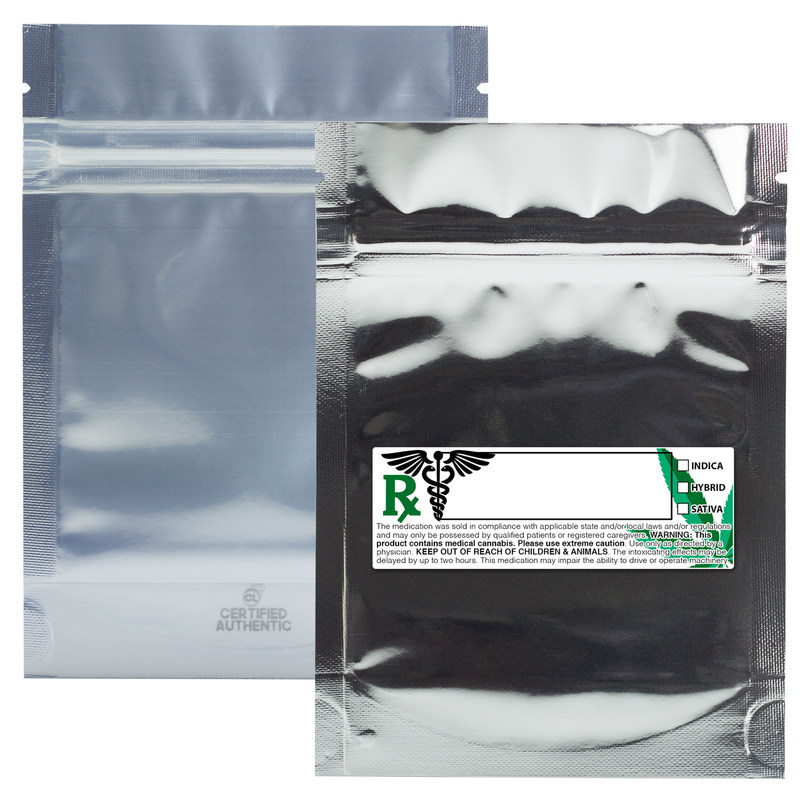 3.5g Gram 3 X 5 Silver – Wholesale 420 smell proof zipper mylar bags with custom printed labels – bulk packaging supplies. 100 foil dispensary storage bags & Rx stickers. 4 MIL – The best mylar bags – lowest prices. 
