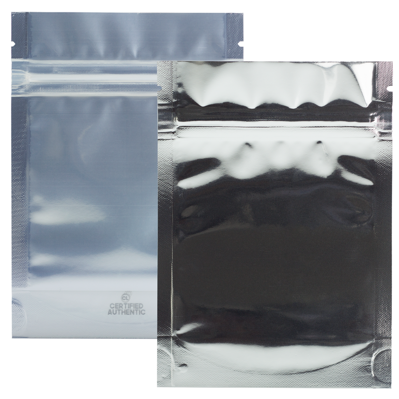 1/8 Ounce Gloss Silver & Clear Mylar Bags - (50 qty.)
