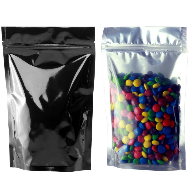 Gloss Black Dragon Chewer 28g ounce smell proof mylar bags by the Caviar Locker. Thick wholesale bulk dispensary custom child resistant packaging 420 barrier bags. 