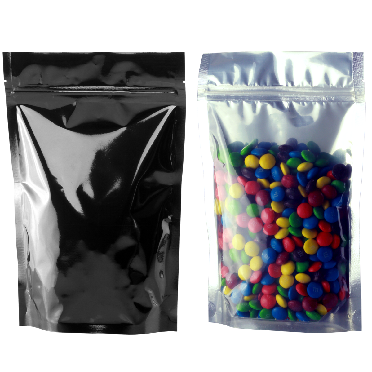 1 Ounce Gloss Black & Gloss Black Mylar Bags - (50 qty.)