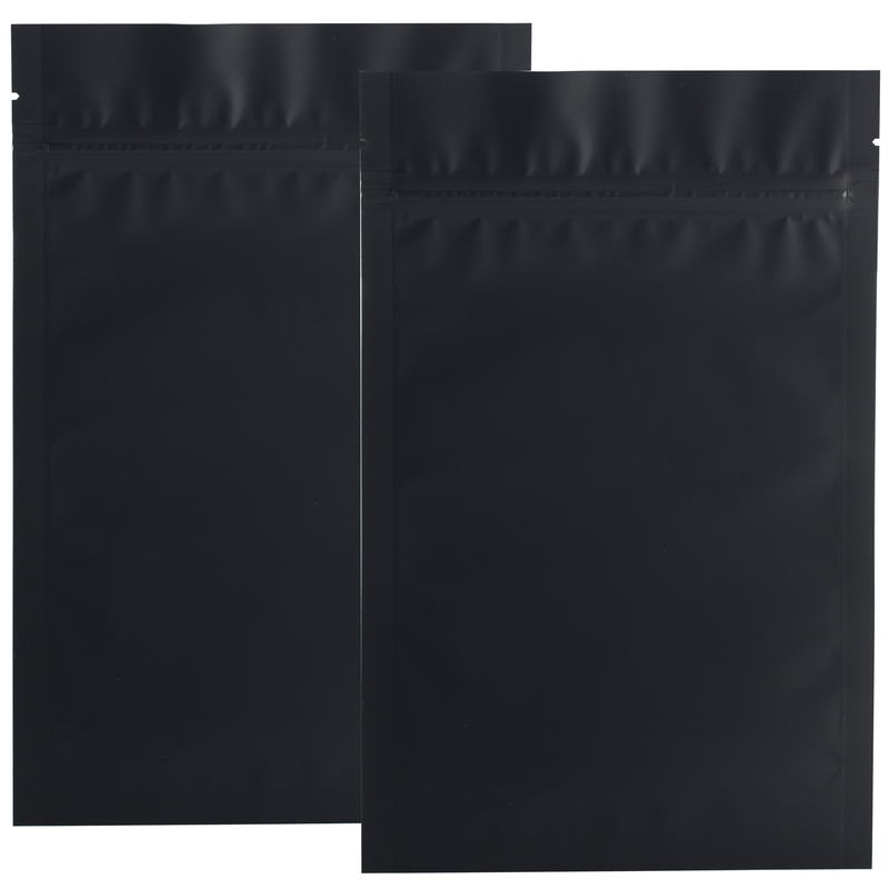 Matte Black Opaque Dragon Chewer 28g ounce smell proof mylar bags by the Caviar Locker. Thick wholesale bulk dispensary custom child resistant packaging 420 barrier bags. 