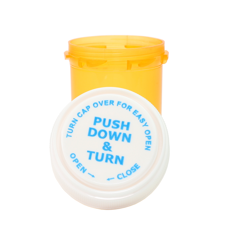 20 Dram Translucent Amber Reversible Cap Vials - Flip Top Container & Cap (240 qty.)