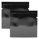 2x2 Gloss Black & Gloss Black Mylar Bags - Heat Seal - (1,000 qty.) - Dragon Chewer