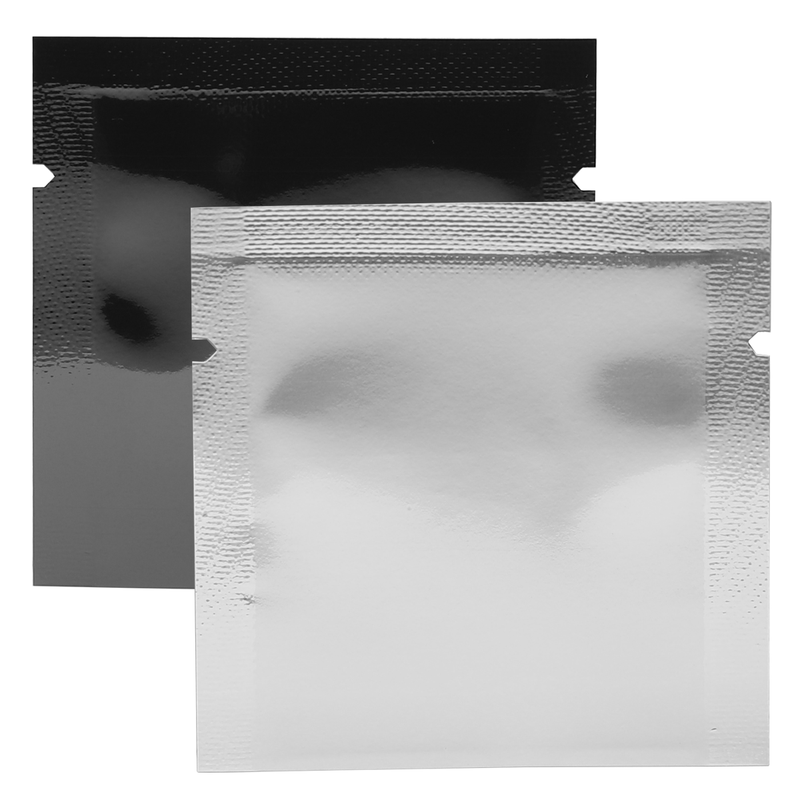 2x2 Gloss Black & Gloss Clear Mylar Bags - Heat Seal - (1,000 qty.)