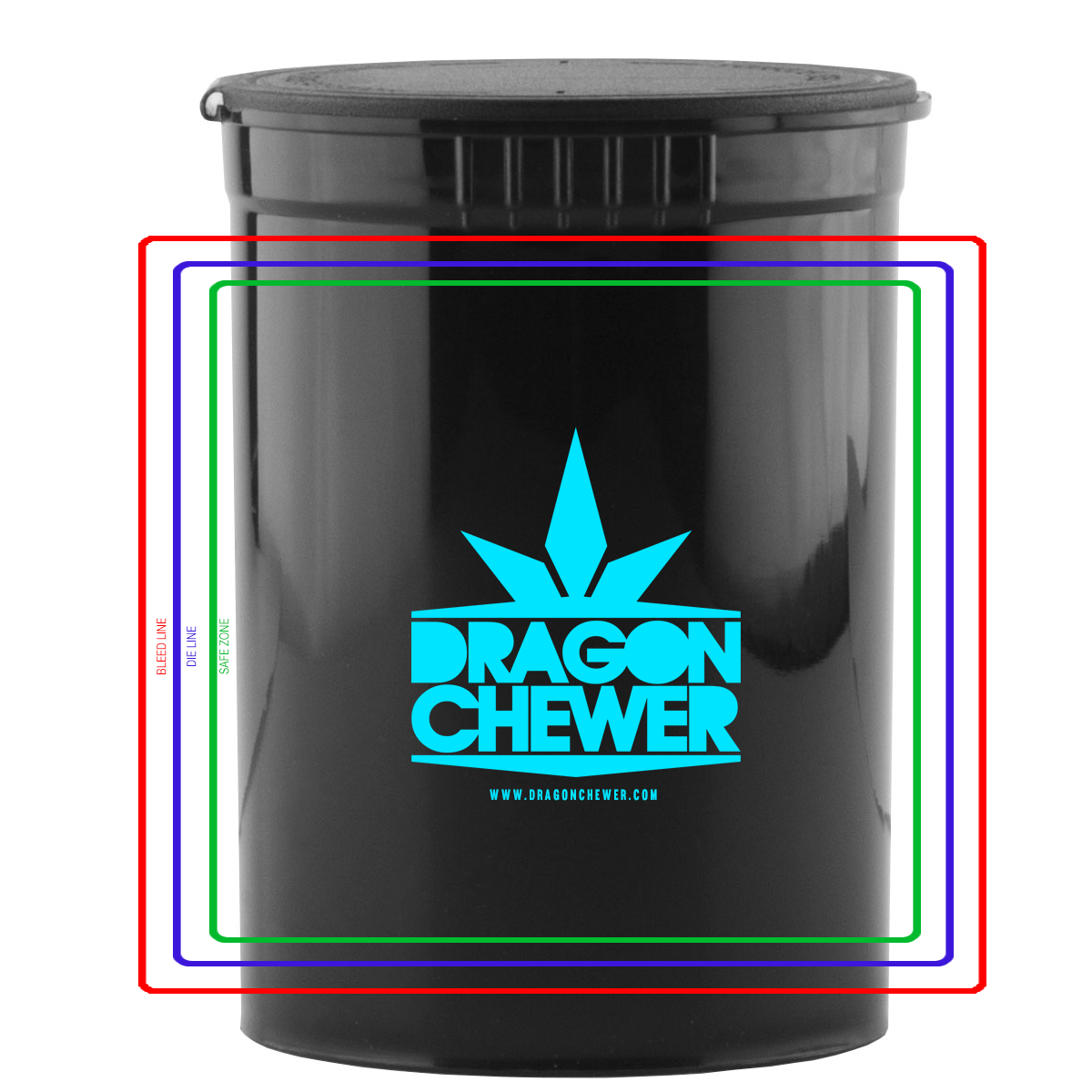 30 Dram Pop Top CR Container Premium Custom Labels (2,500 qty.) - USA MADE - Dragon Chewer