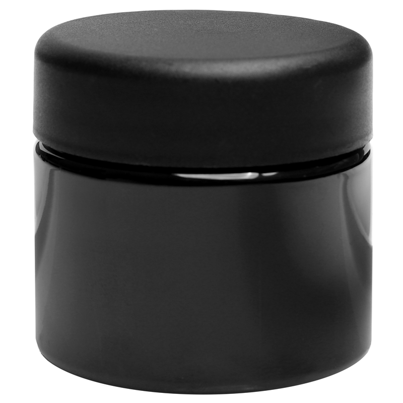 3 Ounce Black PET Jar - Child Resistant Black Smooth Cap w/ liner - (1 qty.)
