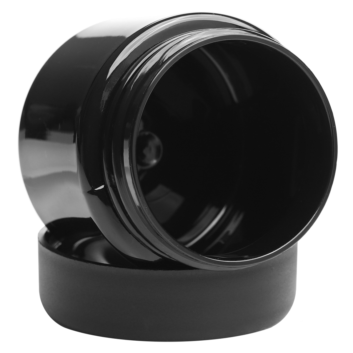 3 Ounce Black PET Jar - Child Resistant Black Smooth Cap w/ liner - (512 qty.) - Dragon Chewer