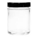 4 Ounce Clear Premium Glass Jar - Black Twist Cap - (20 qty.) - Dragon Chewer