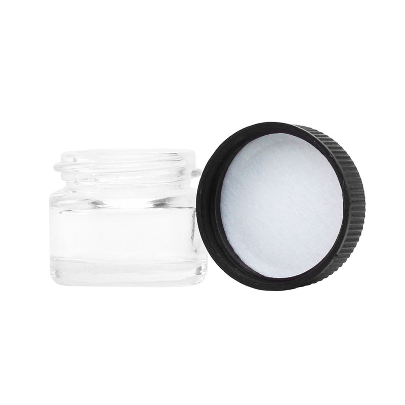 5ML Clear Glass Concentrate Jar - Black Twist Cap (20 qty.)