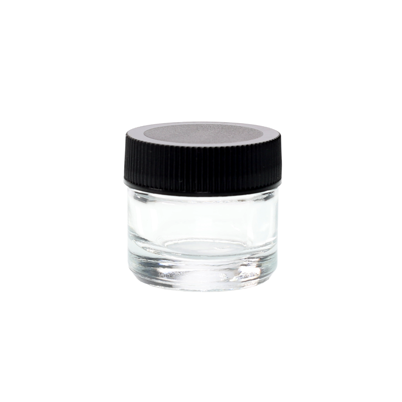 5ML Clear Glass Concentrate Jar - Black Twist Cap (20 qty.)