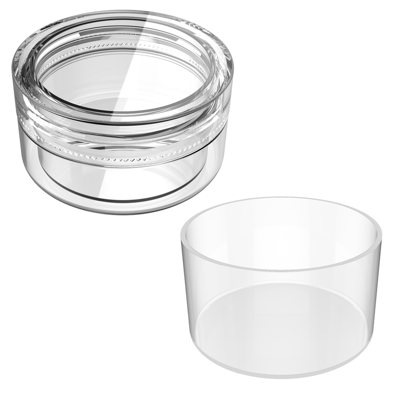 5ML 5G Plastic Clear Acrylic Concentrate Container with Silicone Insert by Dragon Chewer. Dispensary hash jar nonstick smell proof. 