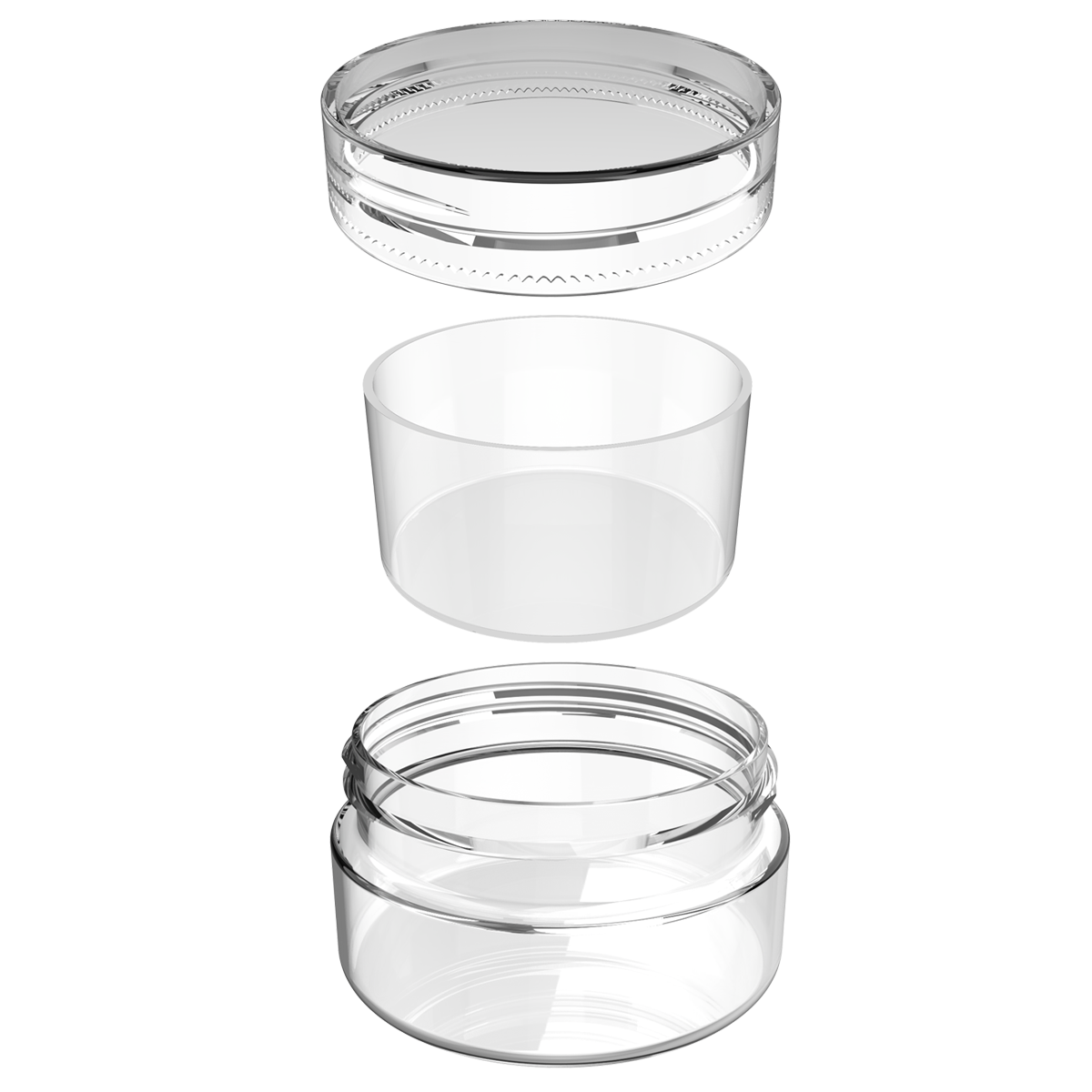 Clear 5ml Polystyrene Container w/ Clear Silicone Insert - (1,000 qty.) - Dragon Chewer