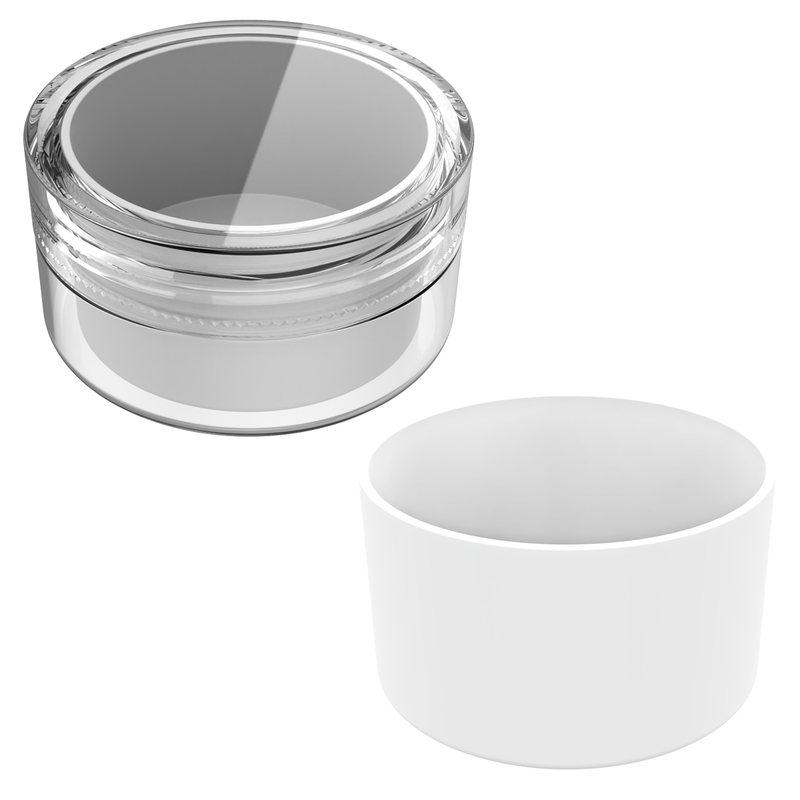 Food Storage Container with White Lid, Clear Acrylic