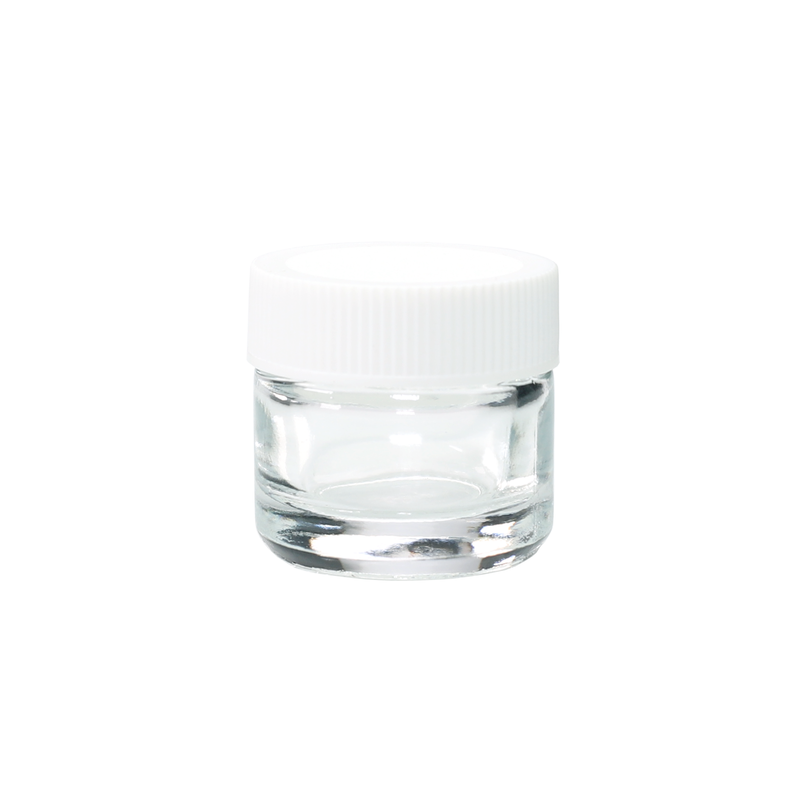 5ML Clear Glass Concentrate Jar - White Twist Cap (20 qty.)